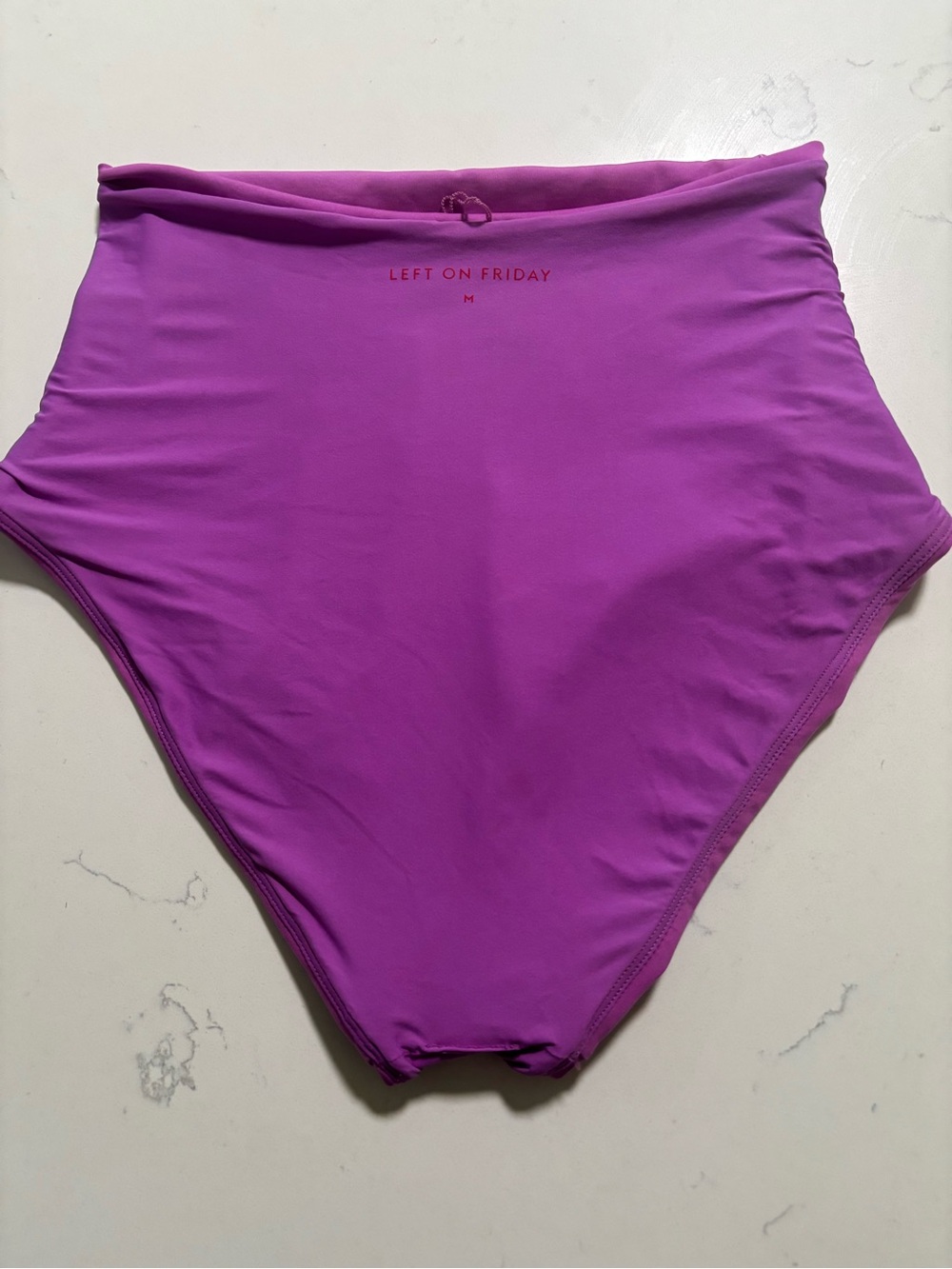 Left On Friday Orange Bikini Top with Purple High-Waist Bottoms - Picture 4 of 9